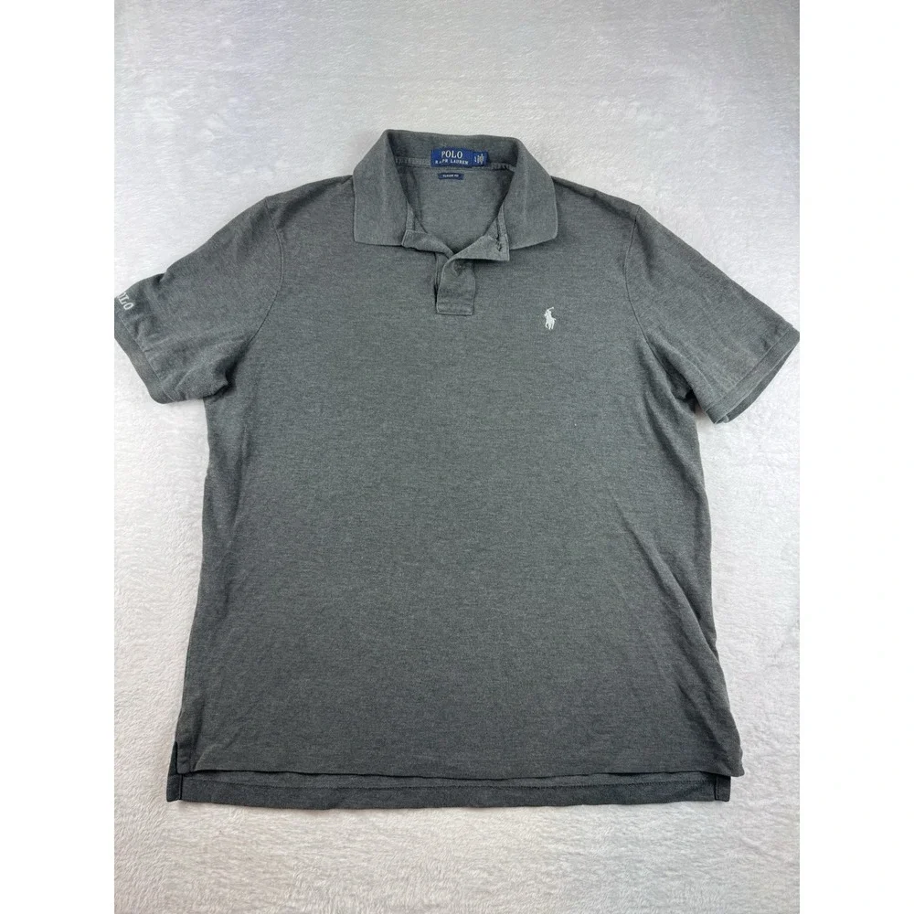 Polo Ralph Lauren Men's Gray  Slim Fit Short‎ Sleeve Polo Shirt Size L